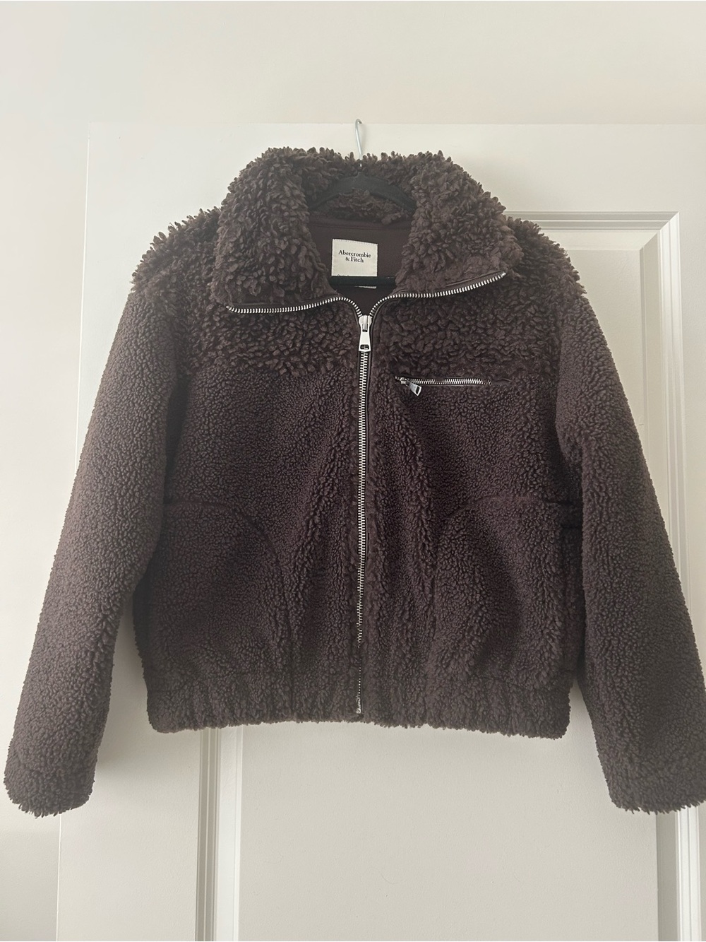 Abercrombie & Fitch Brown Sherpa Zip Jacket - Small